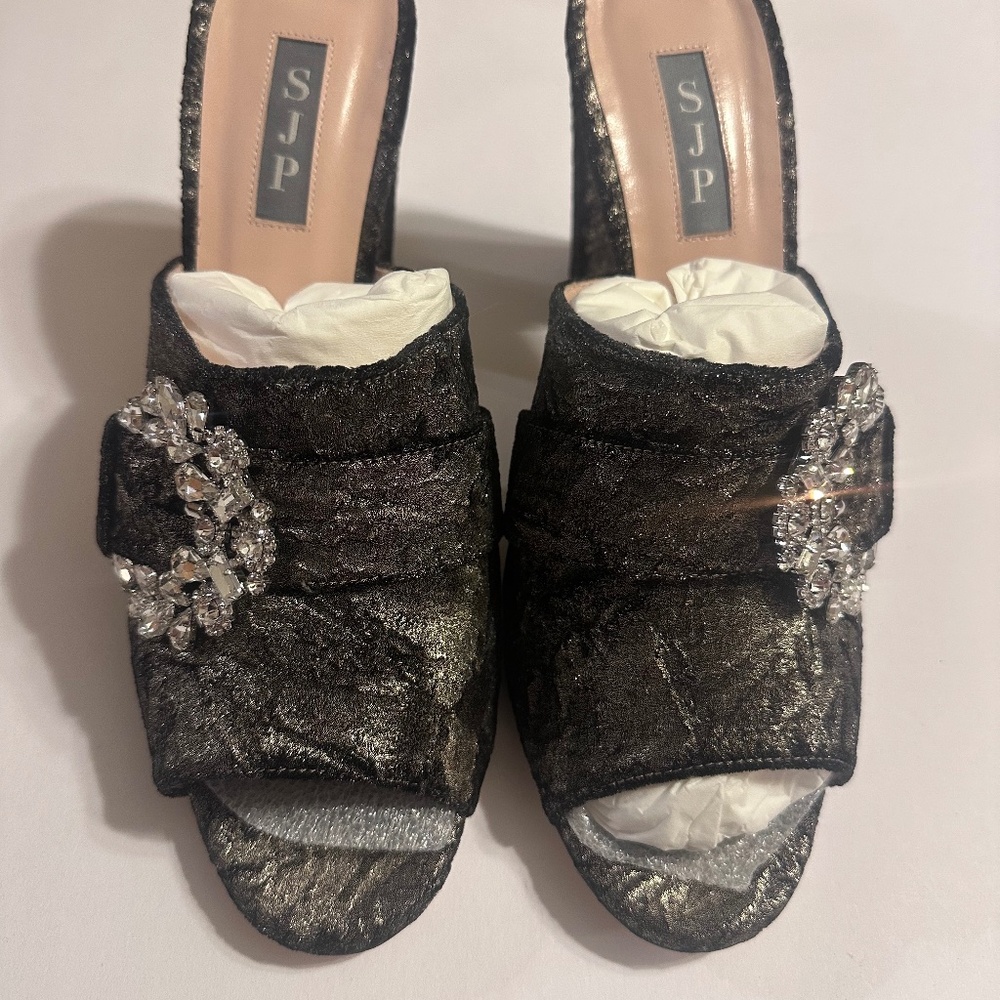 SJP Tinker Mule- Exclusive Grey Velvet Shoes Size 41 NIB